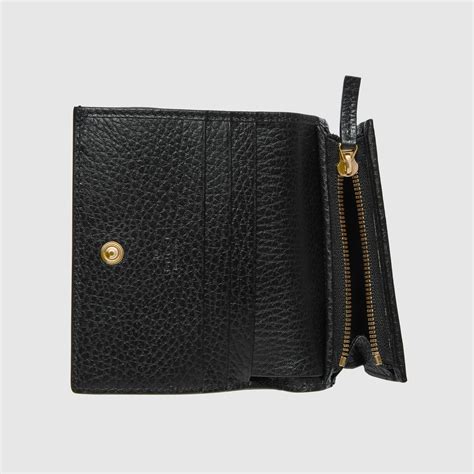 GG Marmont card case wallet in black leather 